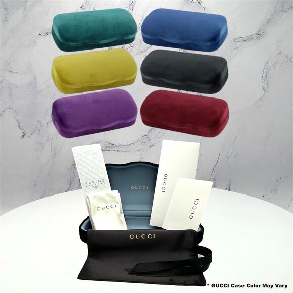 New GUCCI Sunglasses Black Gold Square Interlocking GG Metal Logo Oversized - Picture 10 of 16